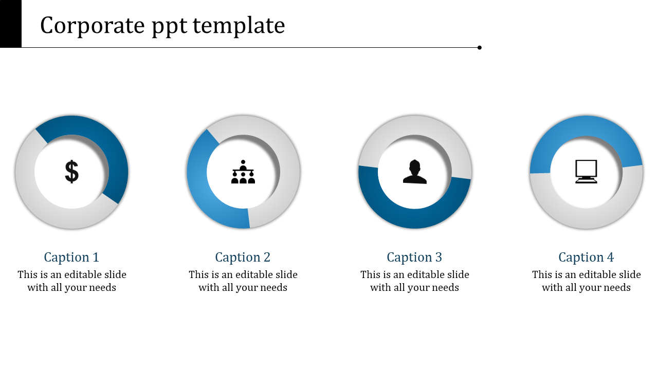 Corporate ppt templates-Corporates-donut-model-3-blue